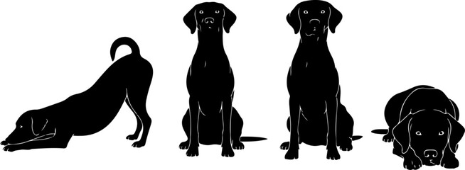 Cute Beagle Dog Poses Illustration Set &ndash; Sitting, Running, Sleeping & Howling Puppy Vector