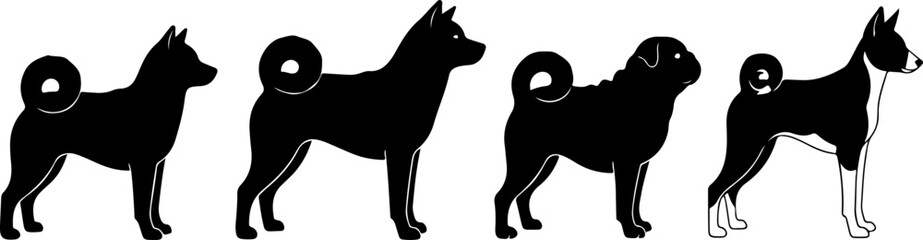 Cute Beagle Dog Poses Illustration Set &ndash; Sitting, Running, Sleeping & Howling Puppy Vector