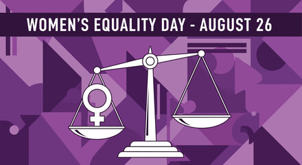 Womens Equality Day August 26 Symbol of Justice and Balance.