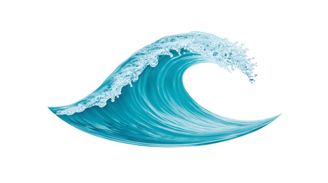 Ocean wave blue water sea splash isolated on transparent background dynamic movement natural element refreshing clean realistic fluid aquatic