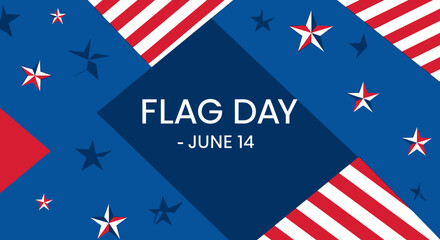 Flag Day June 14th Celebration Patriotic Background.