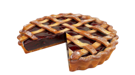 Slice of pie 3D render icon isolated on white background