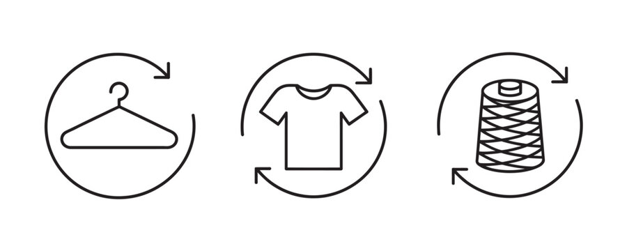 Circular fashion concept with clothing icons recycling