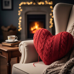 knit heart in the room