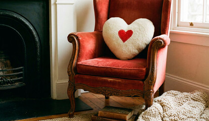 red armchair in the room