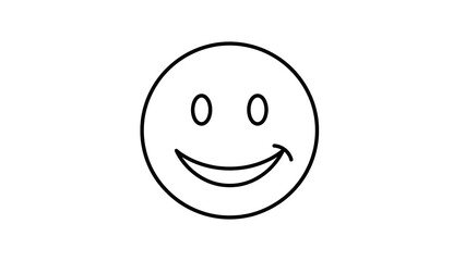 Fototapeta premium Smiling face emoticon with joyful expression