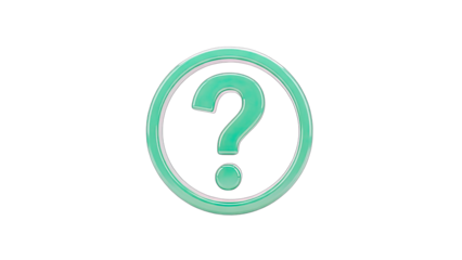 Question Mark Icon in a Circle on White Background