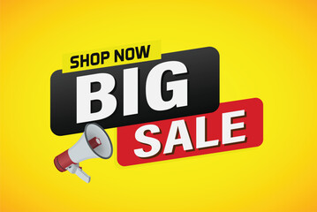Big sale buy now poster banner graphic design icon logo sign symbol social media website coupon Banner design template for marketing. Special offer promotion retail

