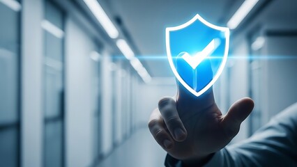 Doctor reviewing medical scan on a digital tablet with futuristic interface display