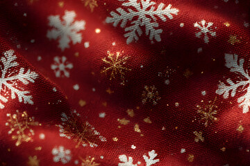 red christmas background with snowflakes and stars and dots,seamless pattern of snowflakes and stars on red background,Christmas wrapping paper, Xmas pattern with ornaments.