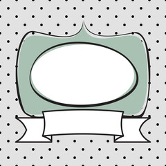 Hand drawn vector decorative frame on dotted background 