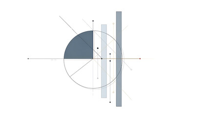 Geometric abstract composition lines and circles