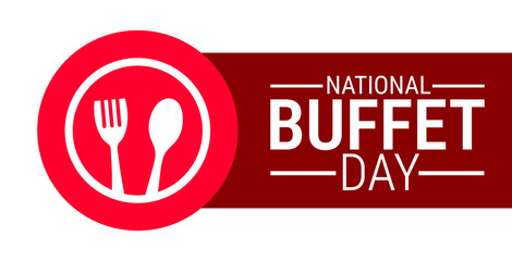 National Buffet Day background, banner, card or poster design template is observed every year during January, to raise awareness about the mission. Vector illustration.