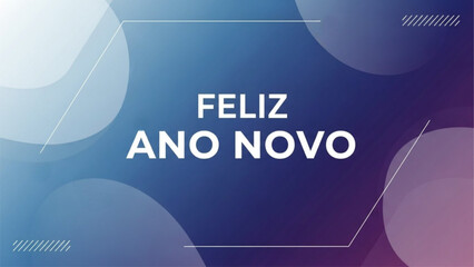 Happy new year in Portuguese with modern design