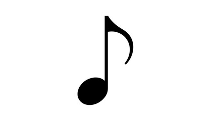 Single Black Eighth Note Music Symbol.