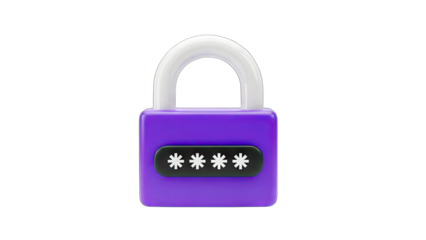 3D Padlock with Password - Security Concept