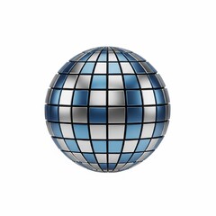 Modern Geometric Global Network Sphere on White perfect for website icon, app logo, business presentation, tech marketing, global data visualization, corporate