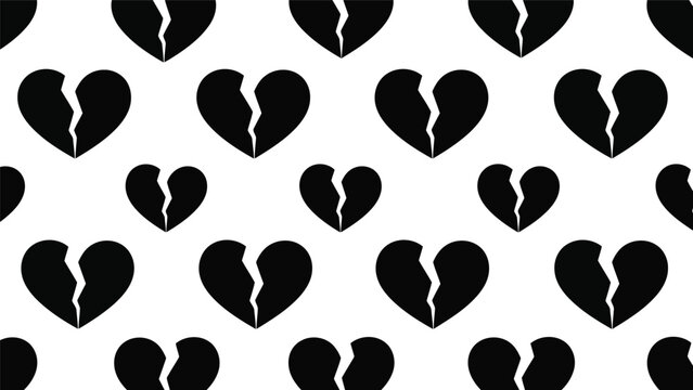 Broken Heart Pattern Vector Design for Emotional Graphics and Romantic Themes