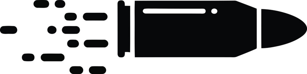 Obraz premium Black bullet with motion trails on white background