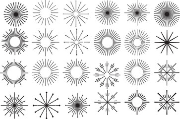 Obraz premium Collection of abstract starburst elements