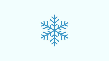 Fototapeta premium Minimalist blue snowflake icon on light background for winter designs