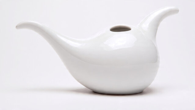 White Ceramic Neti Pot