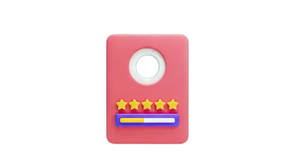 3D Rating Icon with Progress Bar - Concept Illustration