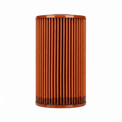Orange Automotive Oil Filter Isolated on White Background perfect for automotive website, repair guide, product catalog, maintenance blog, educational material