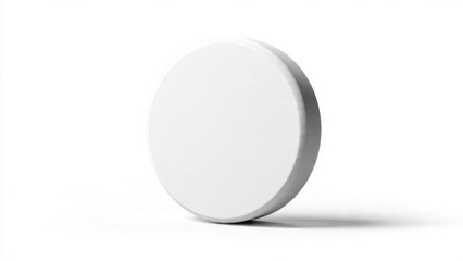 White Round Shape on Isolated Background