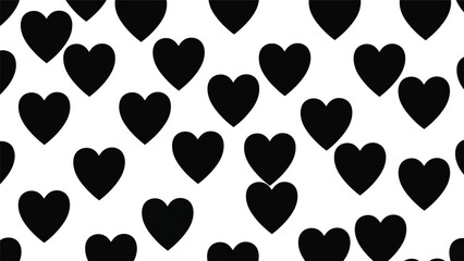 Fototapeta premium Stylish Black Heart Pattern Vector for Valentine's Day, Romantic Designs, Backgrounds, and Textiles