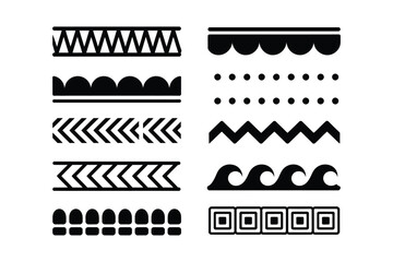 Obraz premium Decorative border patterns and divider lines set for design