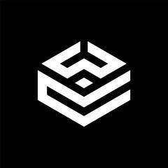 Letter WC or CW bold monogram logo
