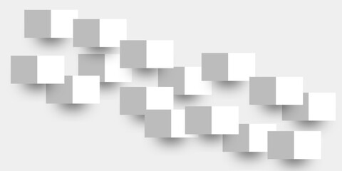 Naklejka premium Abstract white 3D geometric shapes on white background. Professional Blank Paper or Cardboard Box Template. Innovative wall art design modern abstract gallery installation. 3d Modern abstract design.