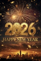 Premium Gold New Year 2026 Celebration Background