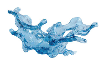 Dynamic blue water splash capturing refreshing motion, clean liquid movement, abstract fluid art element. isolated on transparent background