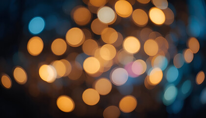 Fototapeta premium Warm Bokeh Light Abstract Festive Background. 