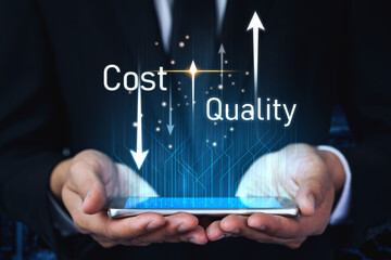 Increase quality and reduce cost represent quality, cost, and performance optimization for business...
