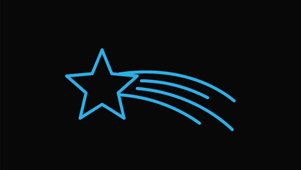 Neon Shooting Star Night Illustration