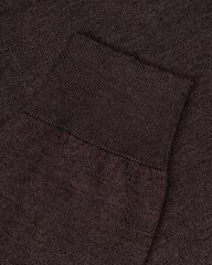 Close-Up of brown Wool Turtleneck Sleeve Cuff