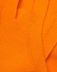 Orange Viscose Knit Bodysuit Fabric Detail Close-Up