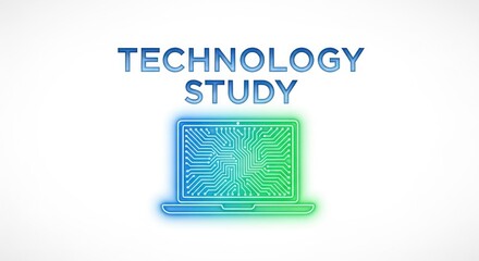 Technology Study with Circuit Board Laptop.