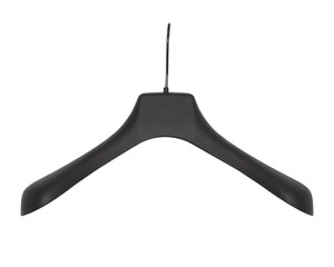 Black Matte Plastic Clothes Hanger Close-Up