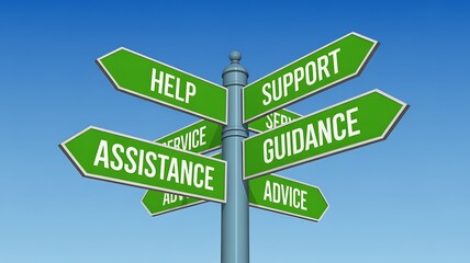 Signpost offering various types of support