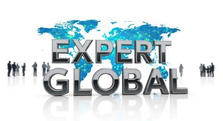 Expert Global Business Concept with World Map.