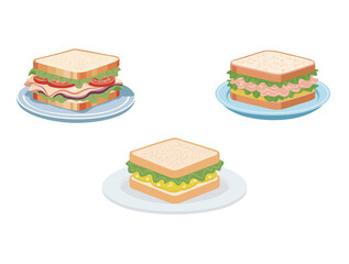 サンドイッチのベクターイラストセット