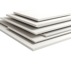 Stack of white foam sheets isolated on transparent background