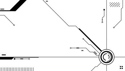 Abstract electronic background. Futuristic interface with electronic elements. Abstract technological design in cyberpunk style, high-tech interface frame with lines.