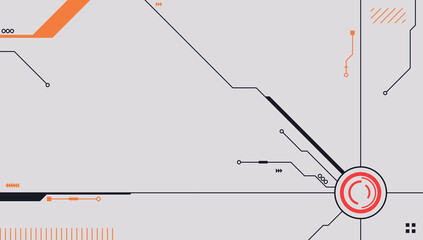 Abstract electronic background. Futuristic interface with electronic elements. Abstract technological design in cyberpunk style, high-tech interface with lines.