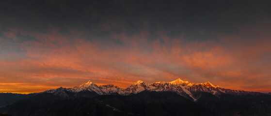 sunset over the mountains