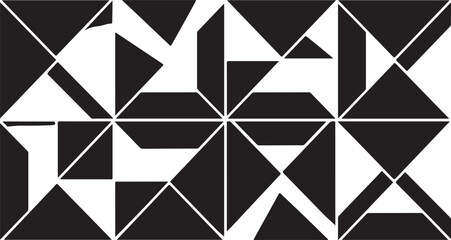 Geometric Pattern with Number 13 in Black and White